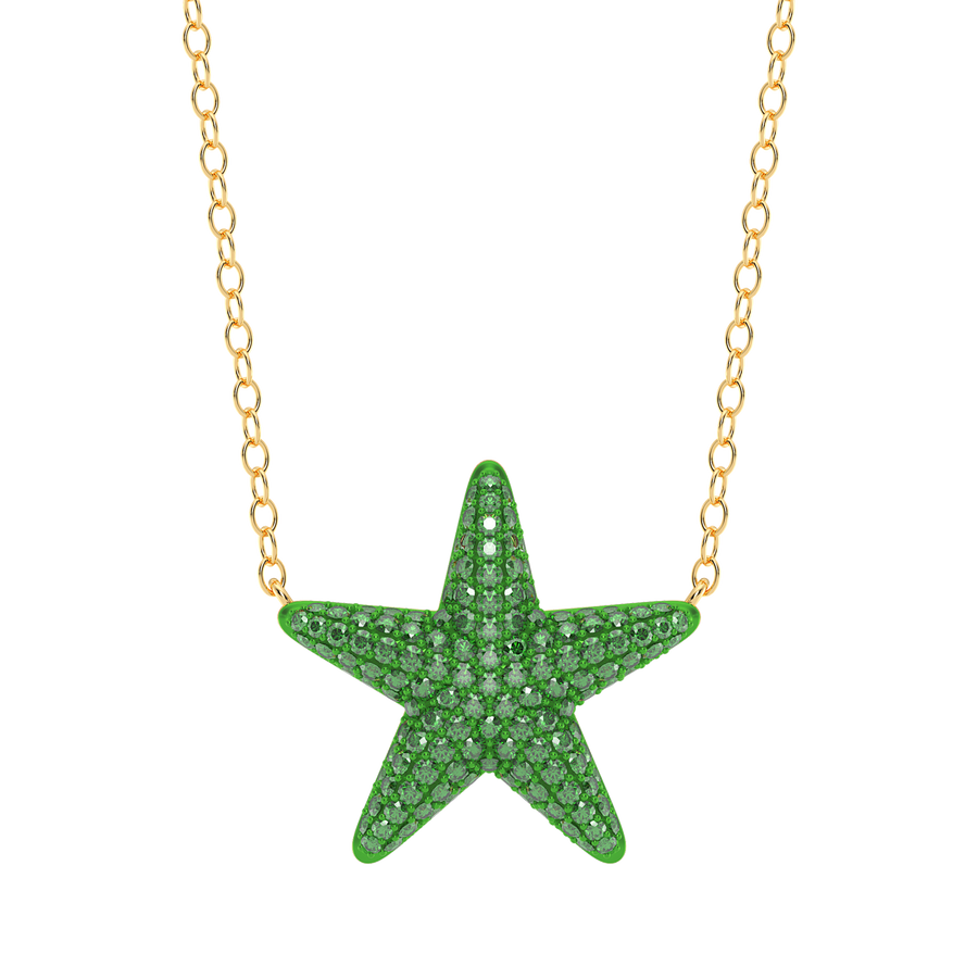 Hello Ella Star Pendant Necklace in Green