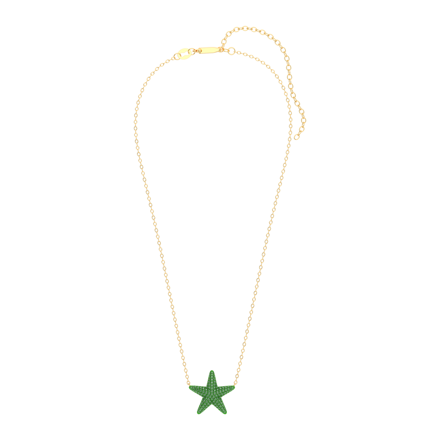 Hello Ella Star Pendant Necklace in Green