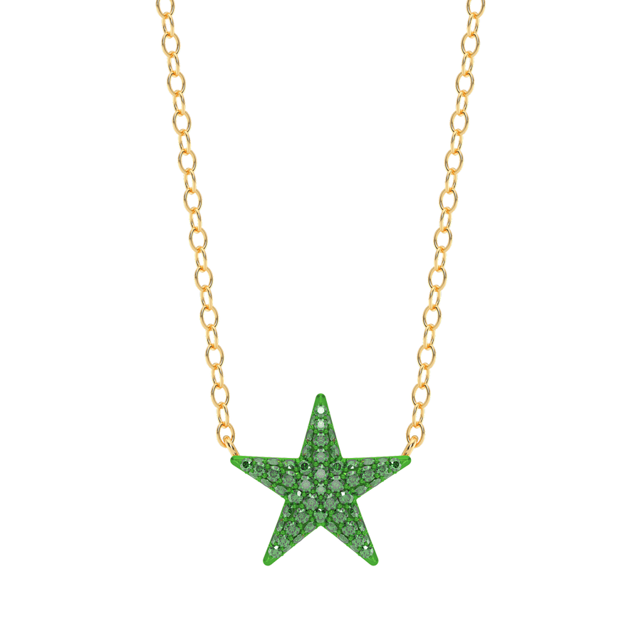 Hello Ella Star Pendant Necklace in Green