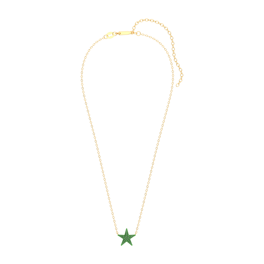 Hello Ella Star Pendant Necklace in Green