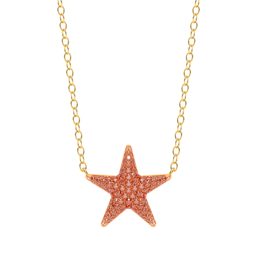 Hello Ella Star Pendant Necklace in Orange