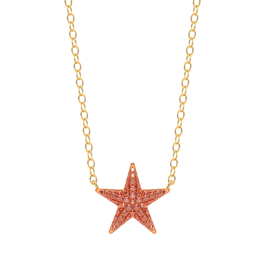 Hello Ella Star Pendant Necklace in Orange