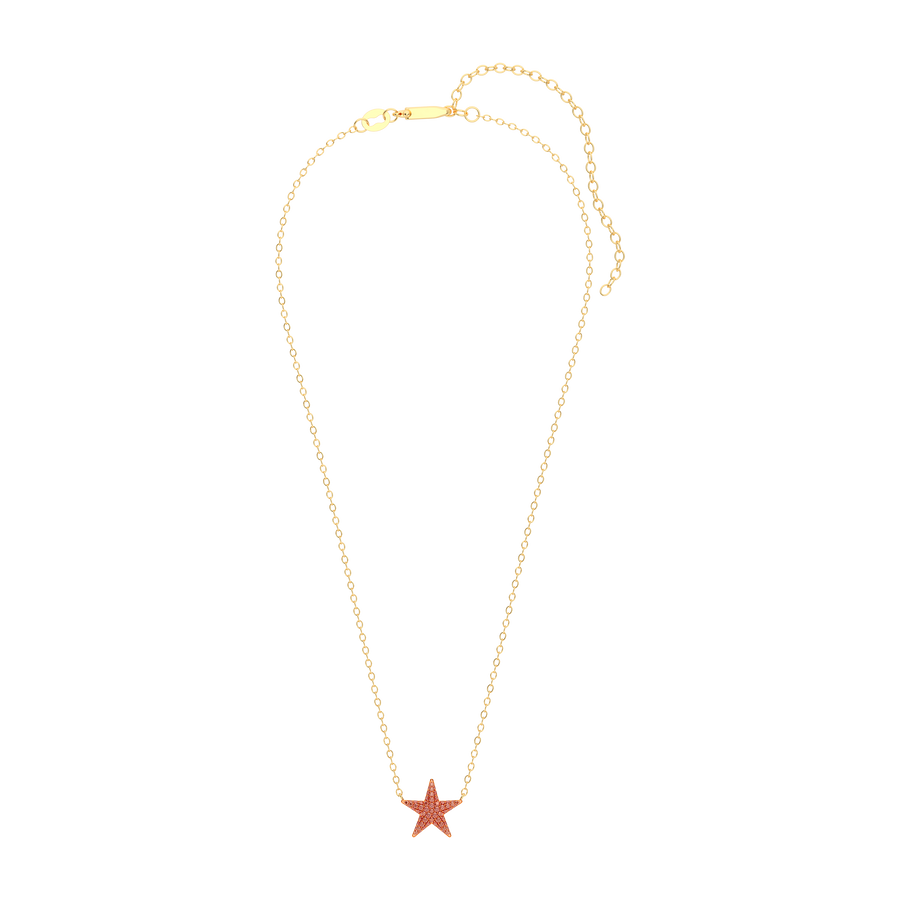 Hello Ella Star Pendant Necklace in Orange