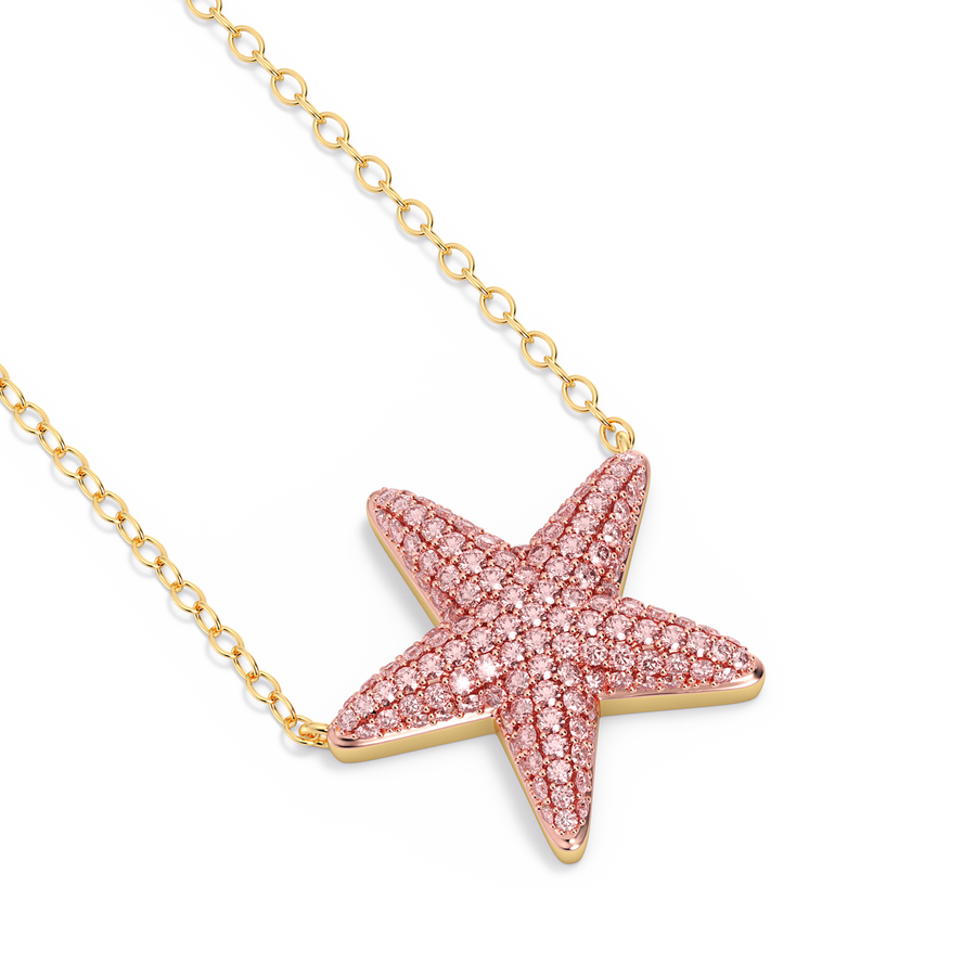 Hello Ella Star Pendant Necklace in Pink