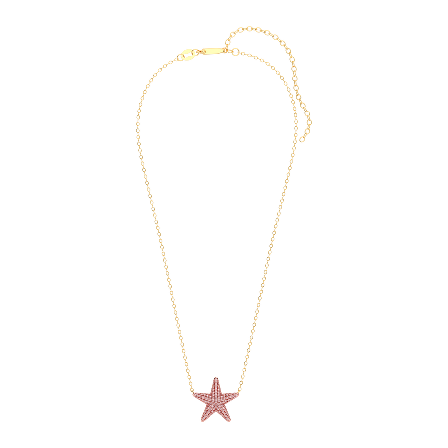 Hello Ella Star Pendant Necklace in Pink