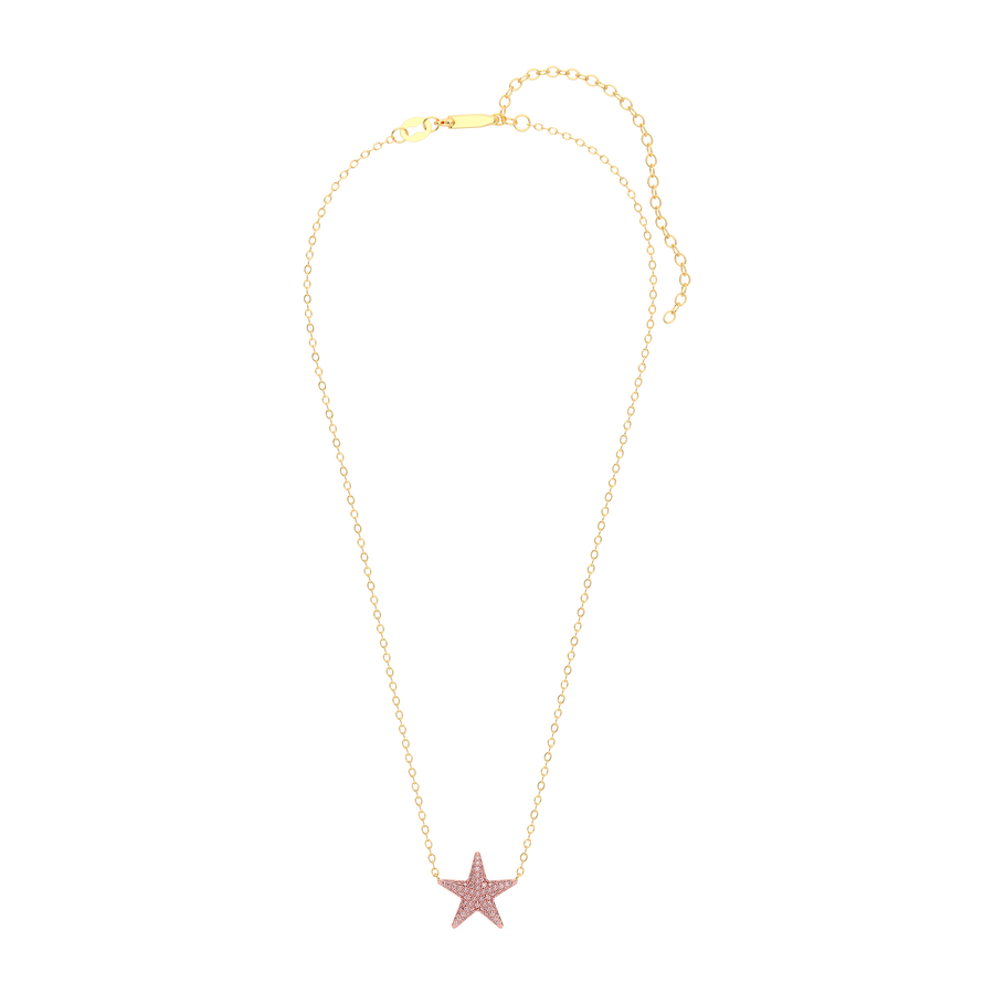 Hello Ella Star Pendant Necklace in Pink
