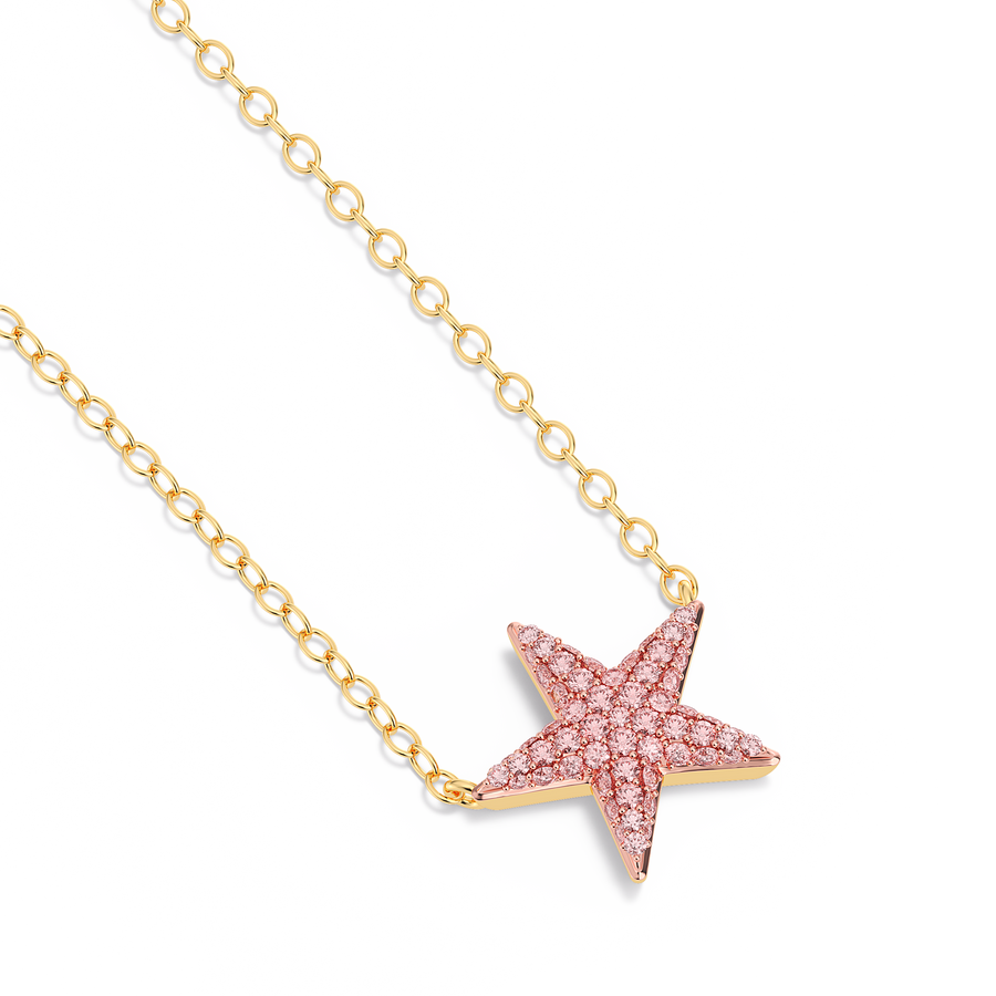 Hello Ella Star Pendant Necklace in Pink