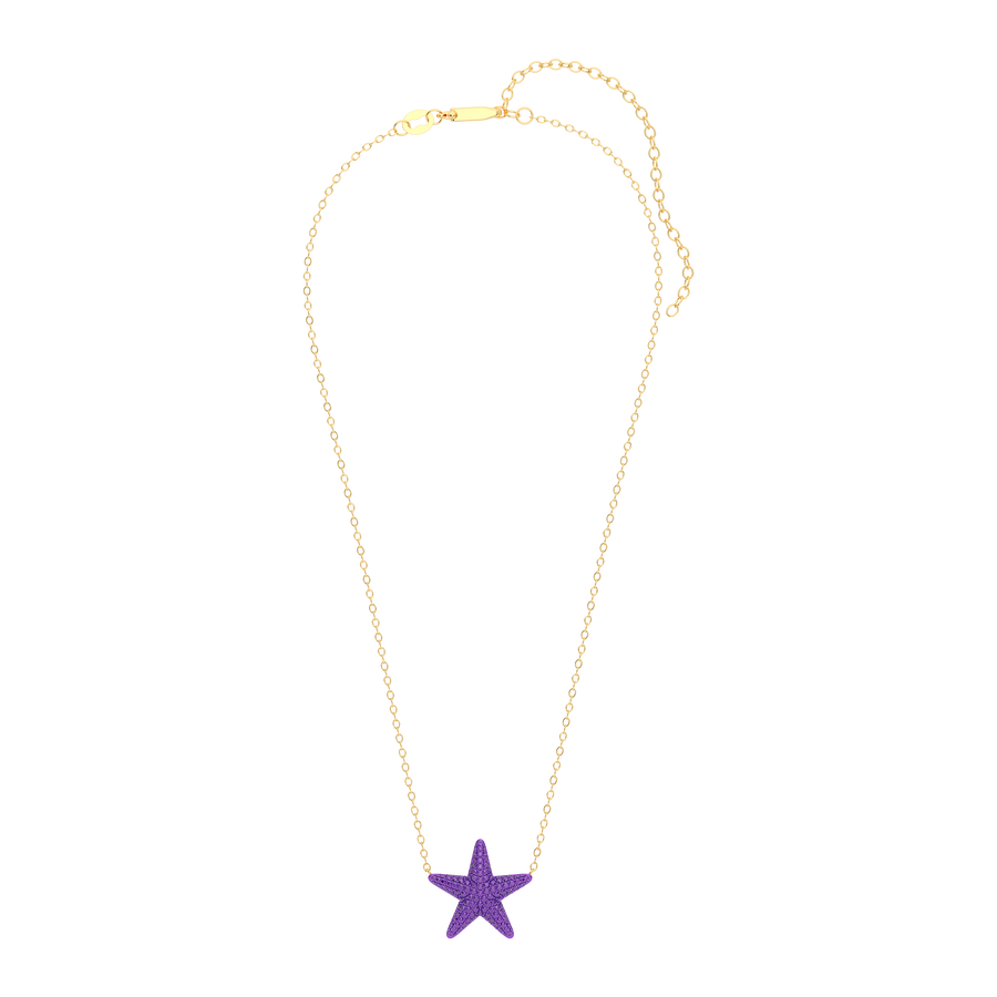 Hello Ella Star Pendant Necklace in Purple