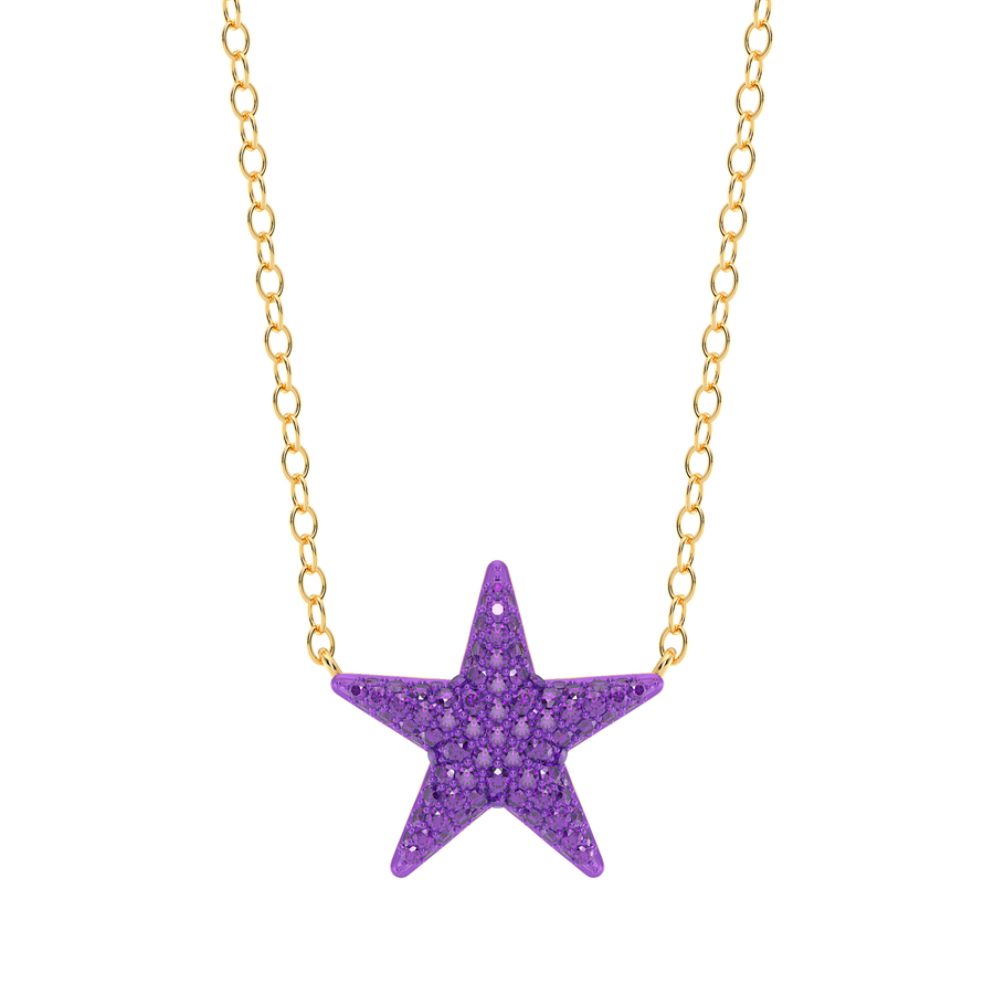 Hello Ella Star Pendant Necklace in Purple