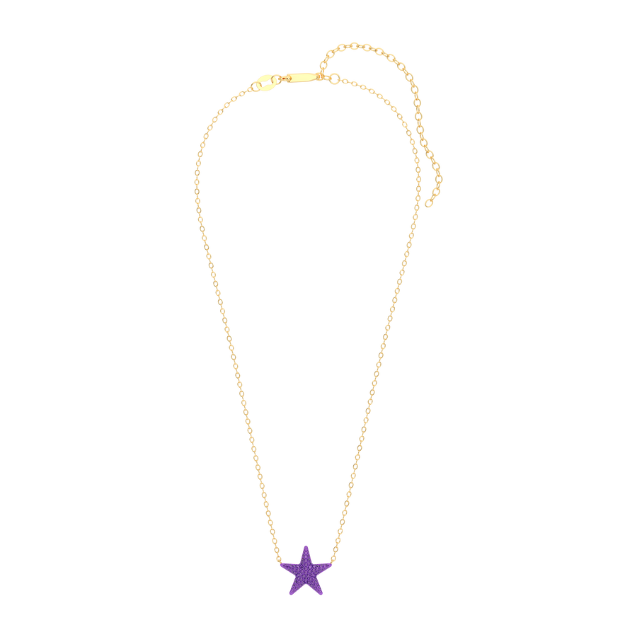 Hello Ella Star Pendant Necklace in Purple
