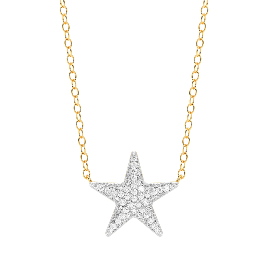 Hello Ella Star Pendant Necklace in White