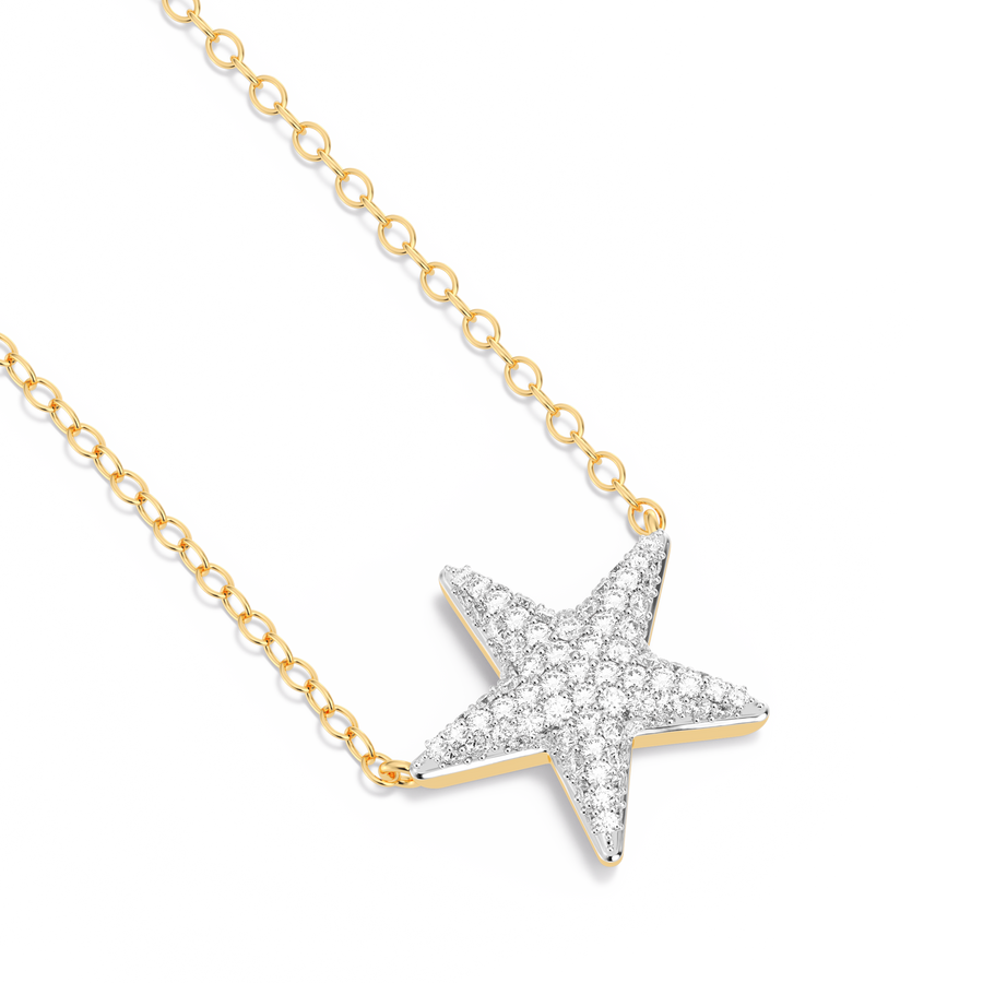 Hello Ella Star Pendant Necklace in White