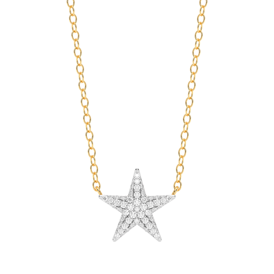 Hello Ella Star Pendant Necklace in White