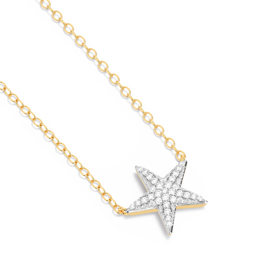 Hello Ella Star Pendant Necklace in White