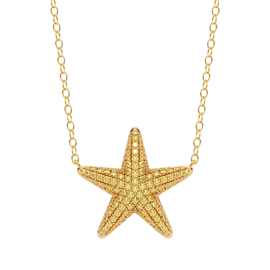 Hello Ella Star Pendant Necklace in Yellow
