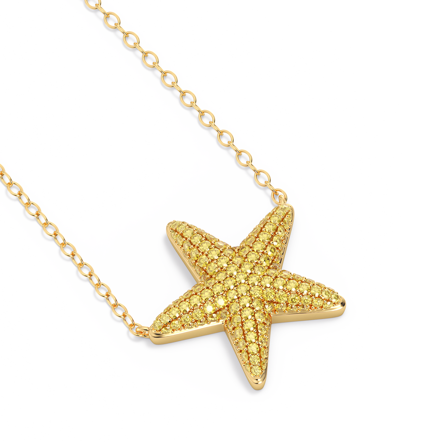 Hello Ella Star Pendant Necklace in Yellow