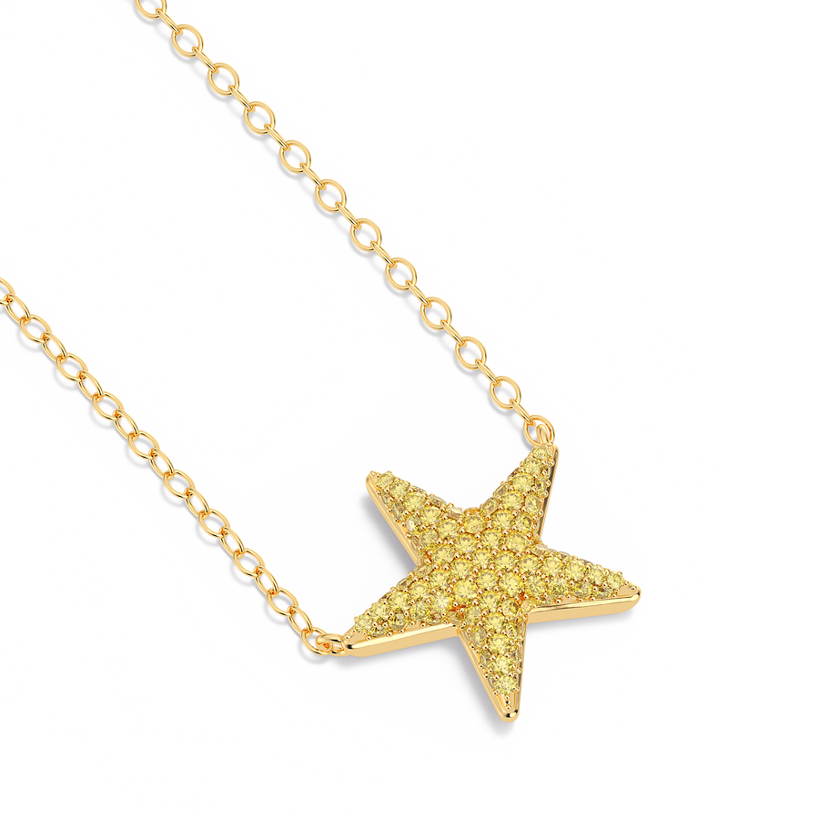 Hello Ella Star Pendant Necklace in Yellow