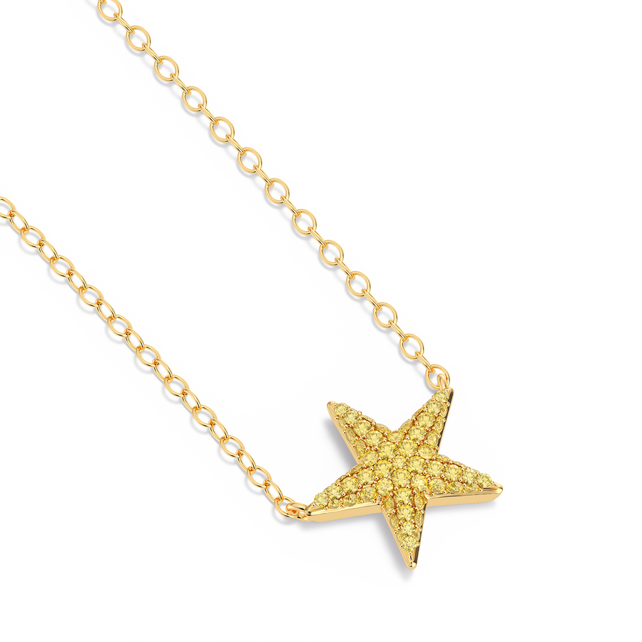 Hello Ella Star Pendant Necklace in Yellow