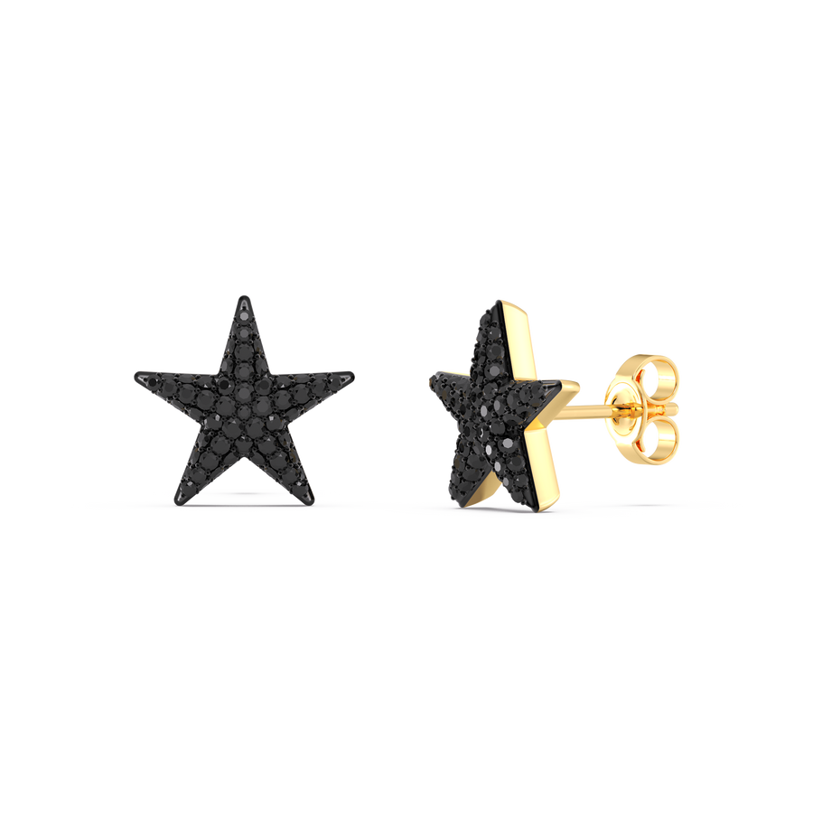 Hello Ella Star Studs in Black