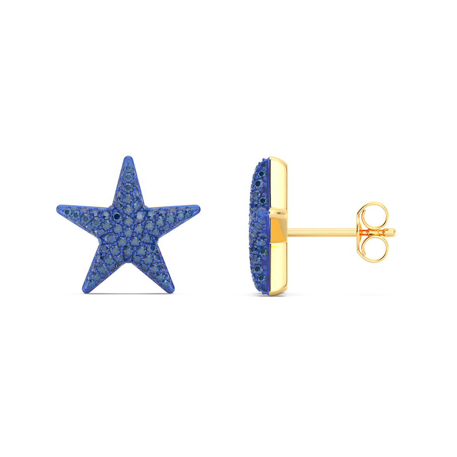 Hello Ella Star Studs in Blue