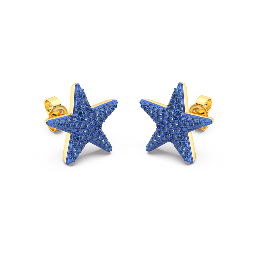 Hello Ella Star Studs in Blue