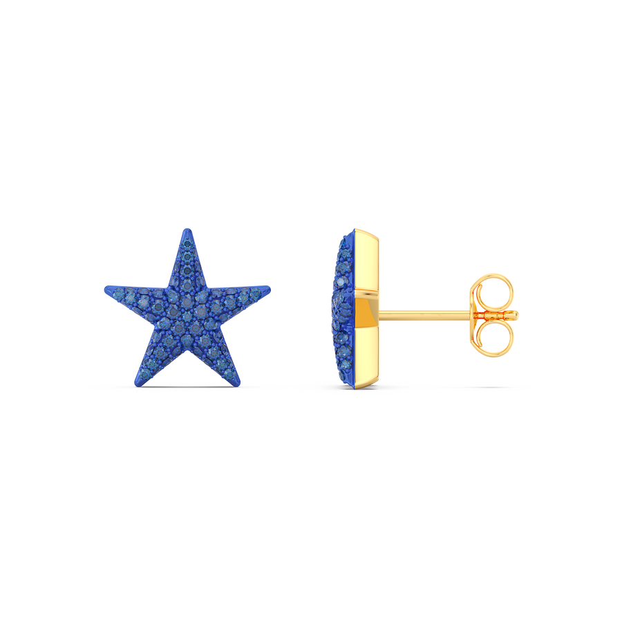 Hello Ella Star Studs in Blue