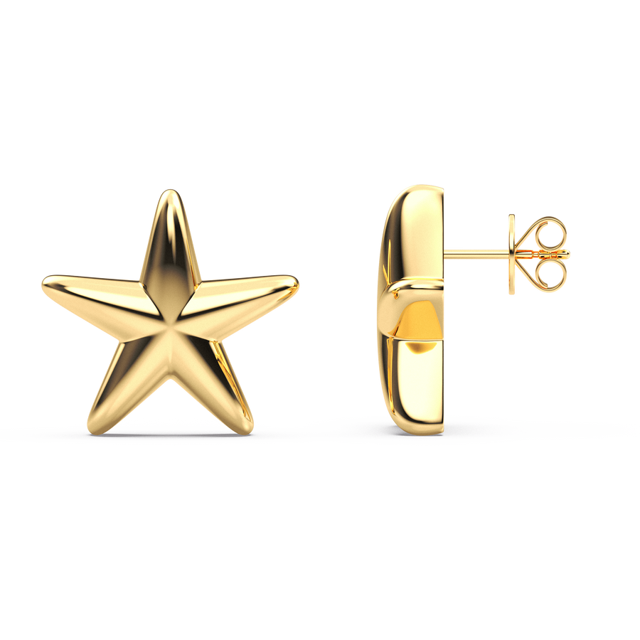 Hello Ella Star Studs in Gold