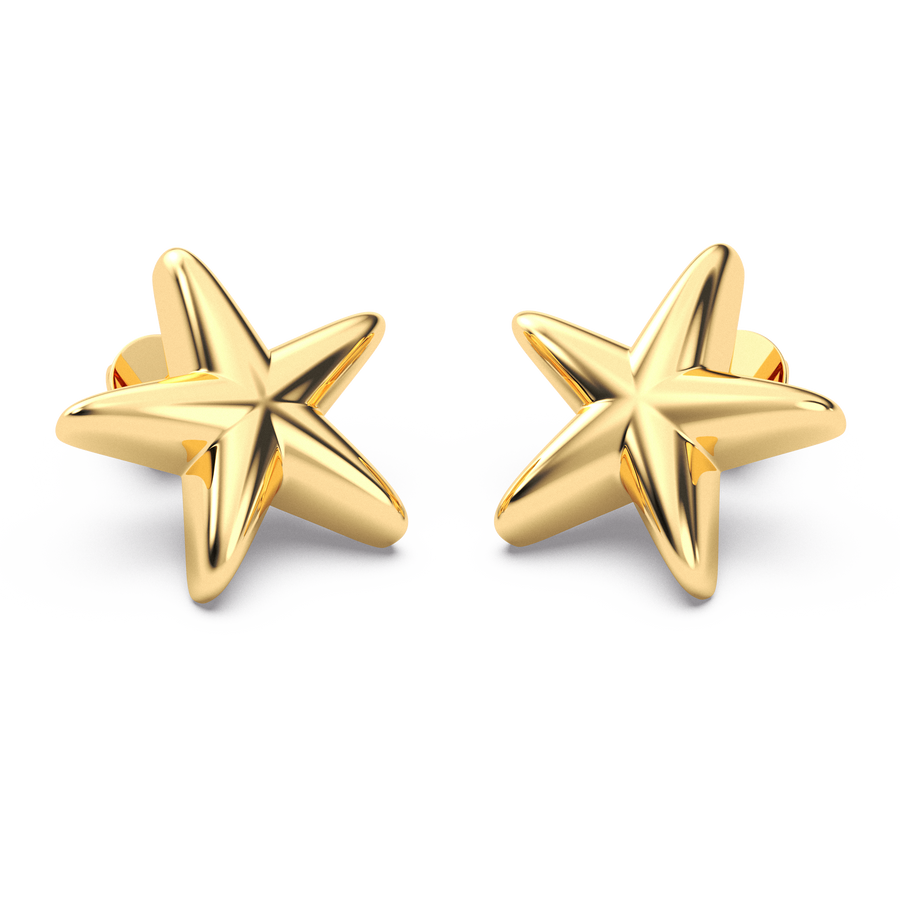 Hello Ella Star Studs in Gold