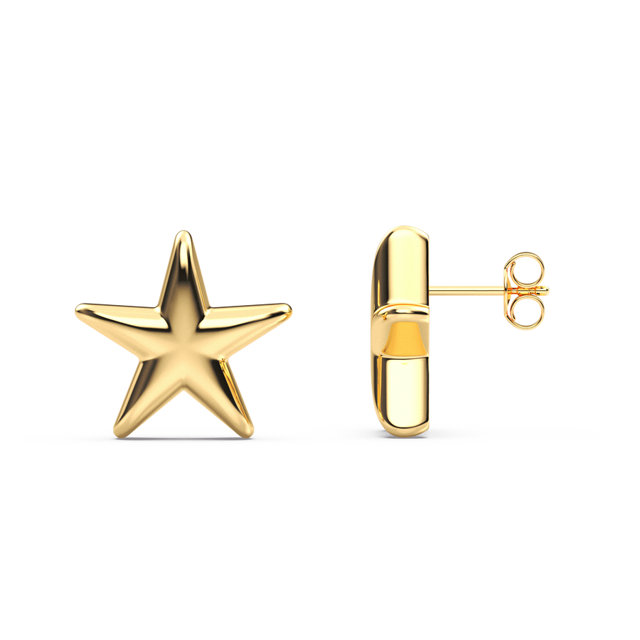Hello Ella Star Studs in Gold