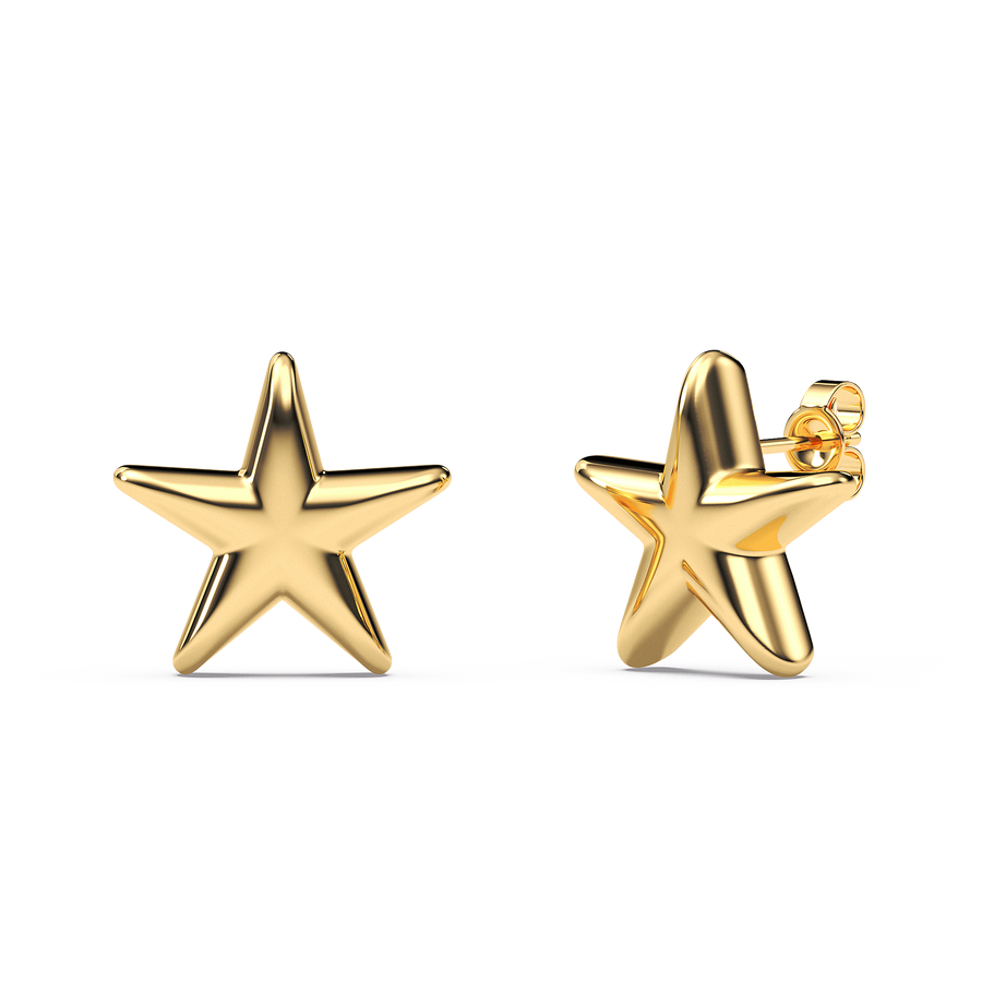 Hello Ella Star Studs in Gold