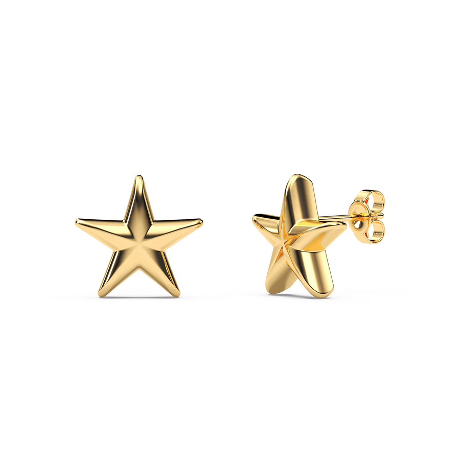 Hello Ella Star Studs in Gold