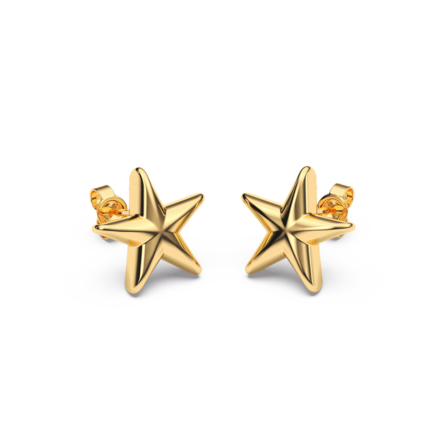 Hello Ella Star Studs in Gold