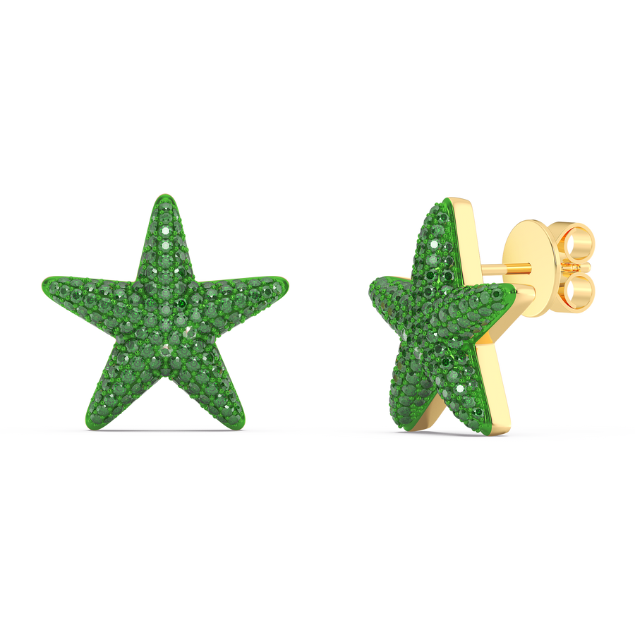 Hello Ella Star Studs in Green