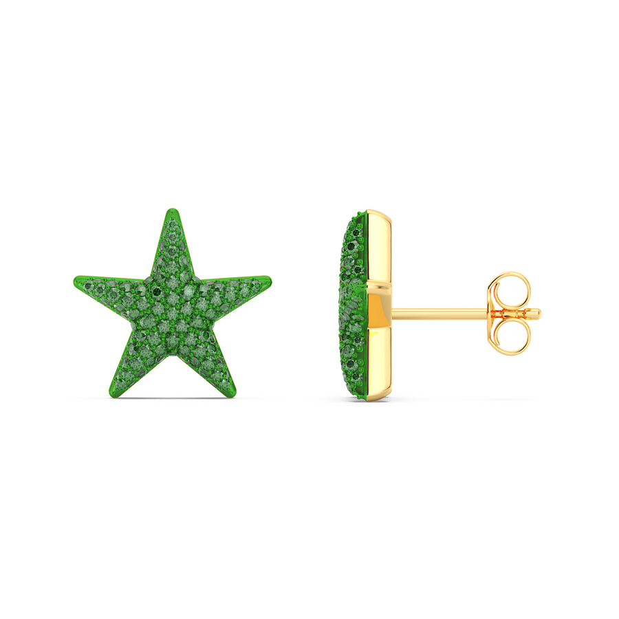 Hello Ella Star Studs in Green