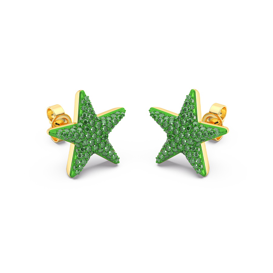 Hello Ella Star Studs in Green