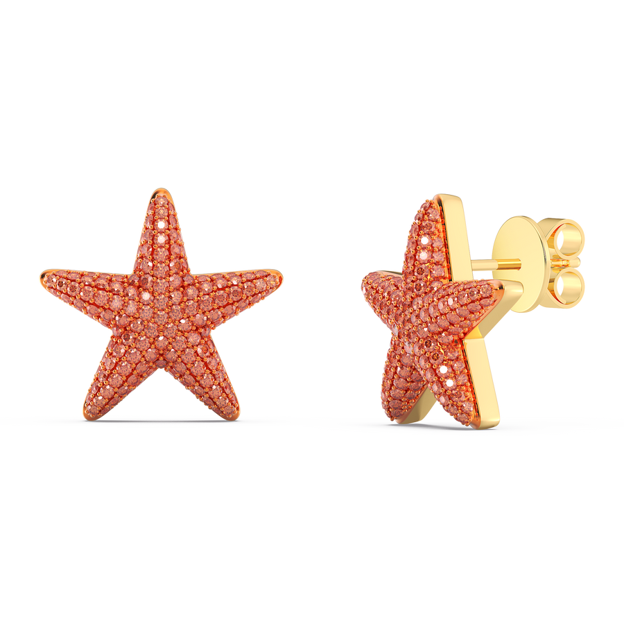 Hello Ella Star Studs in Orange