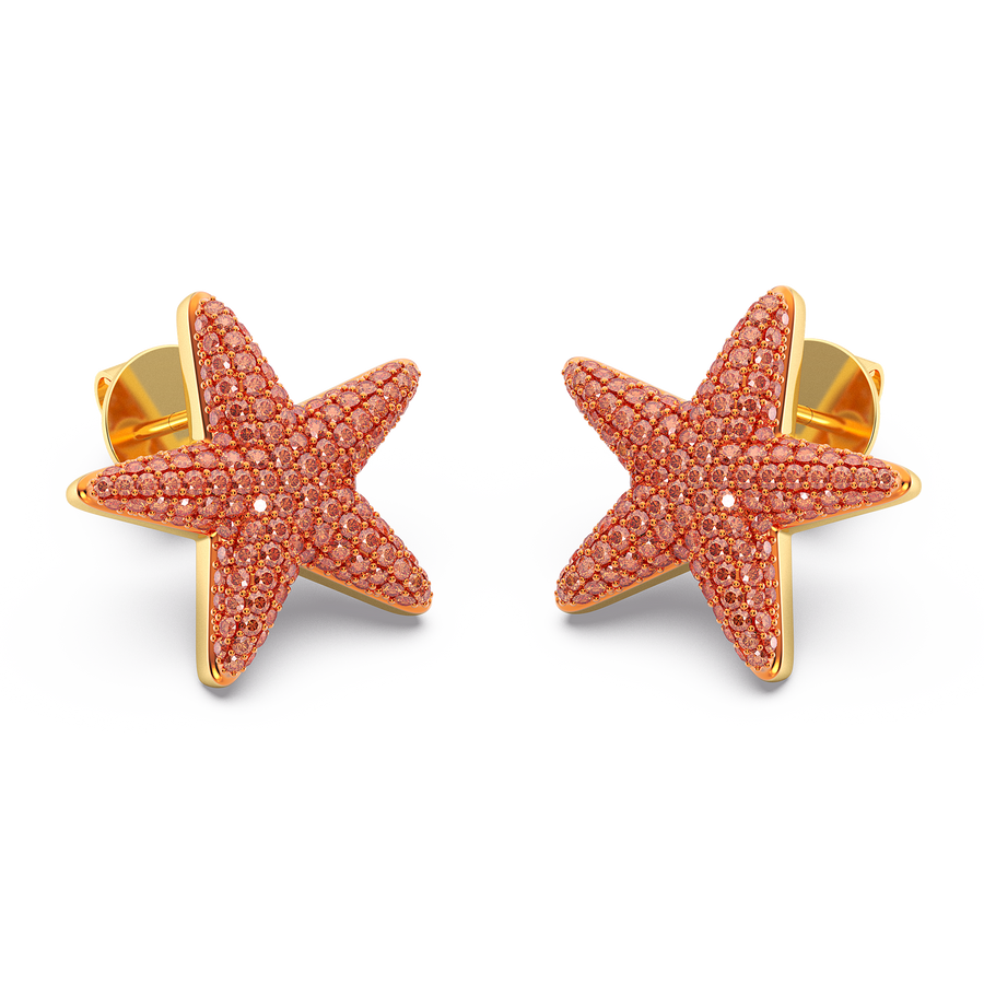 Hello Ella Star Studs in Orange