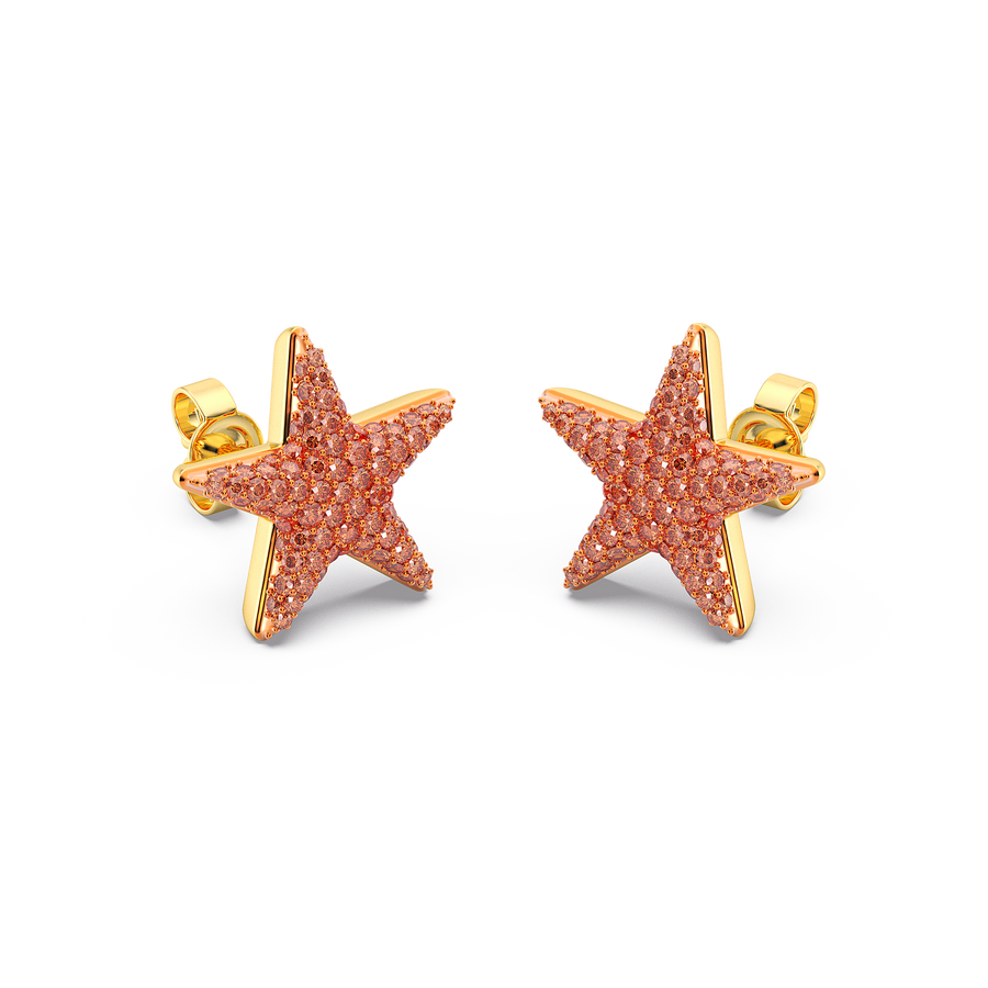 Hello Ella Star Studs in Orange