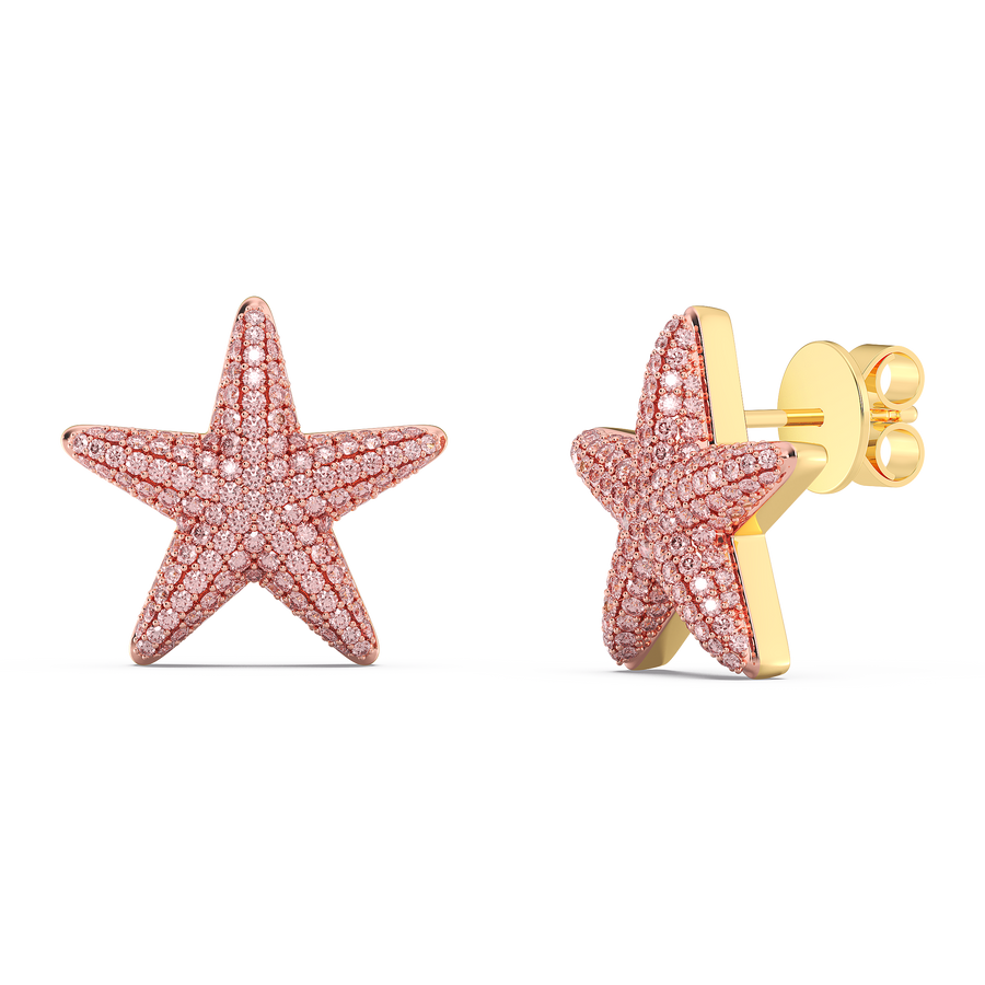 Hello Ella Star Studs in Pink