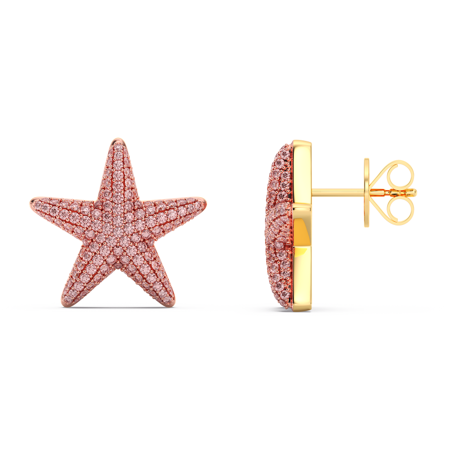 Hello Ella Star Studs in Pink