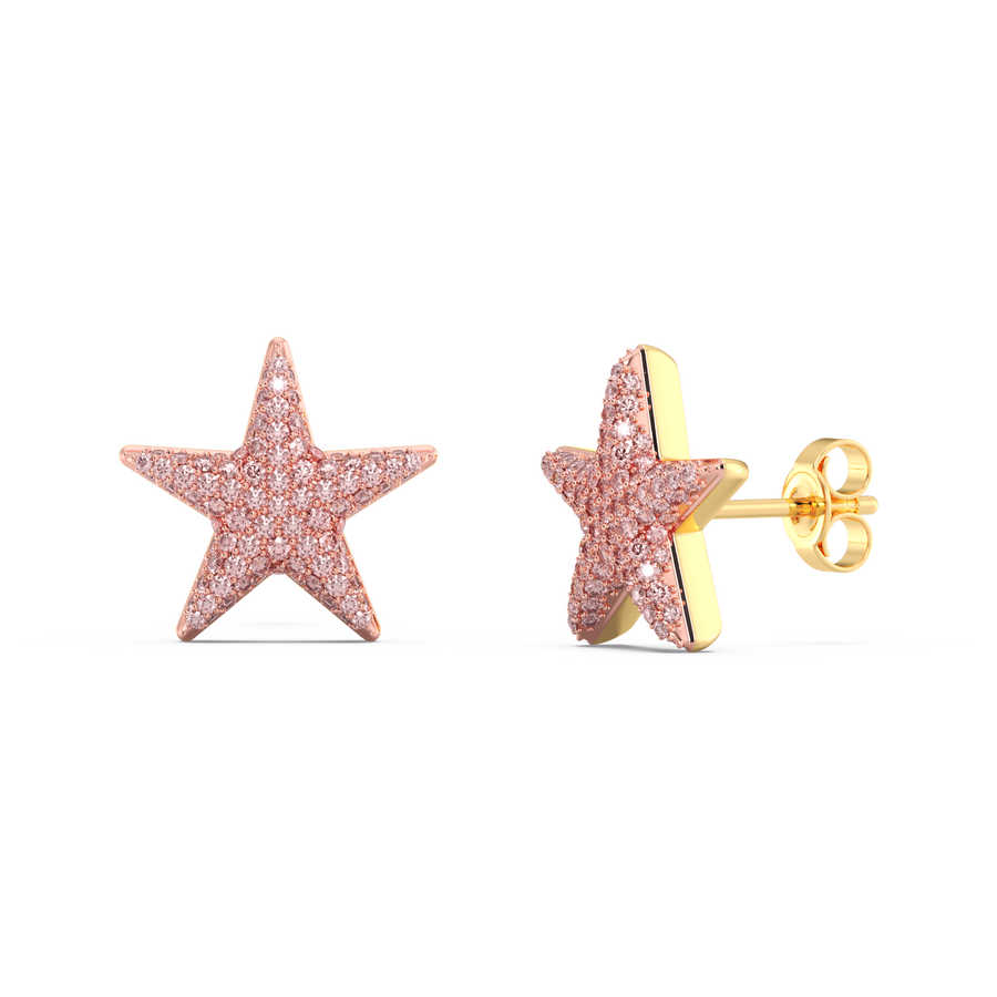 Hello Ella Star Studs in Pink