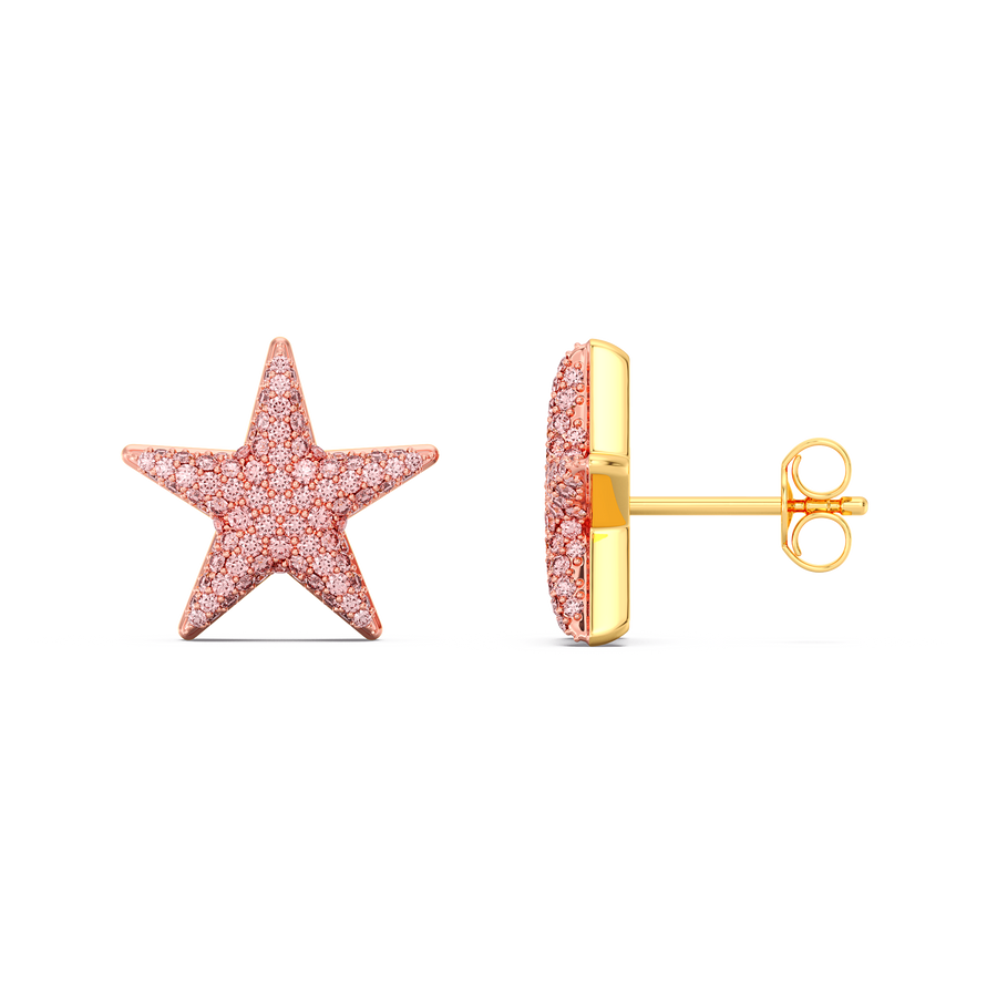 Hello Ella Star Studs in Pink