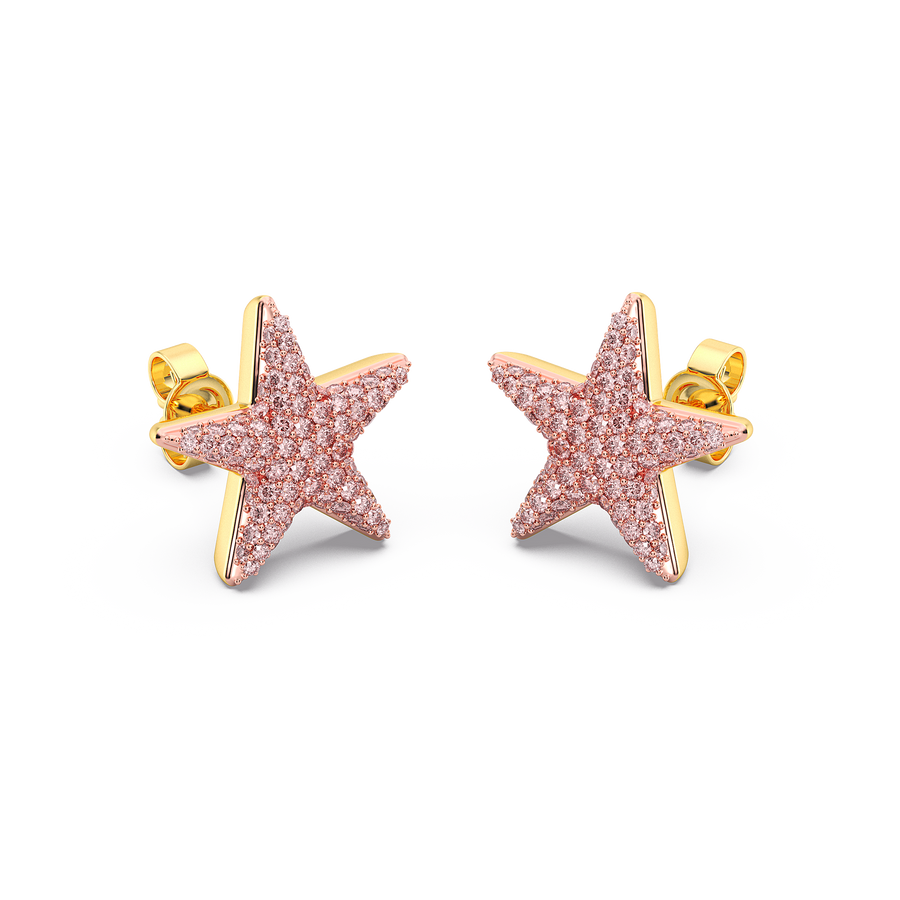 Hello Ella Star Studs in Pink