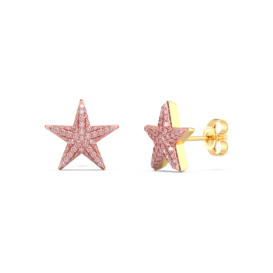 Hello Ella Star Studs in Pink