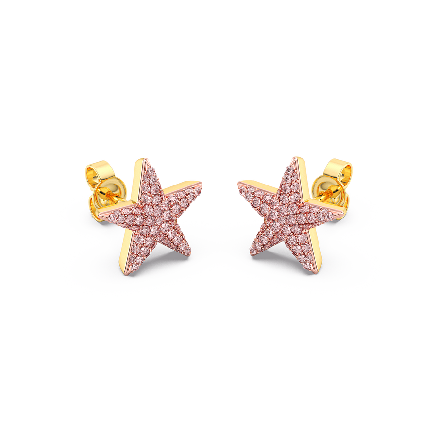Hello Ella Star Studs in Pink