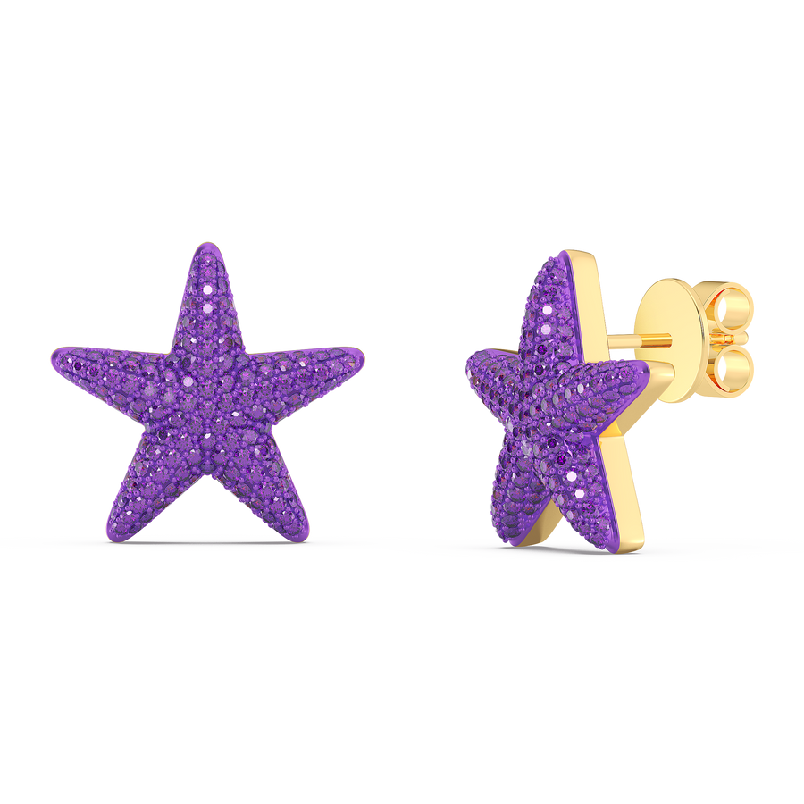 Hello Ella Star Studs in Purple