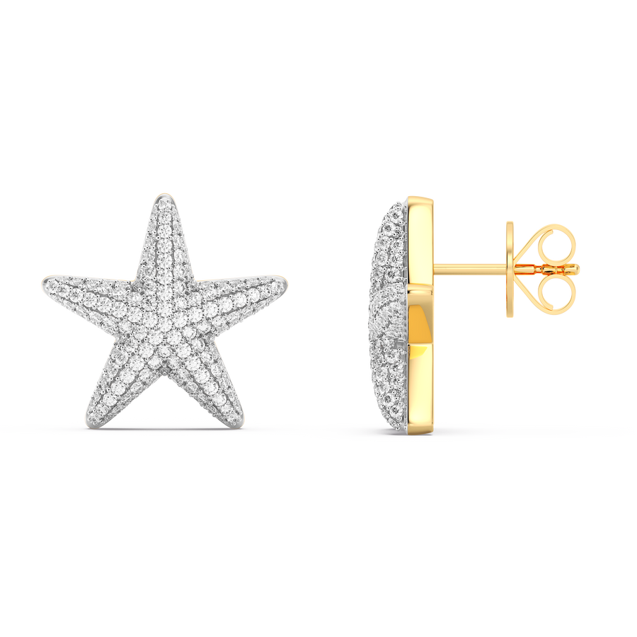Hello Ella Star Studs in White