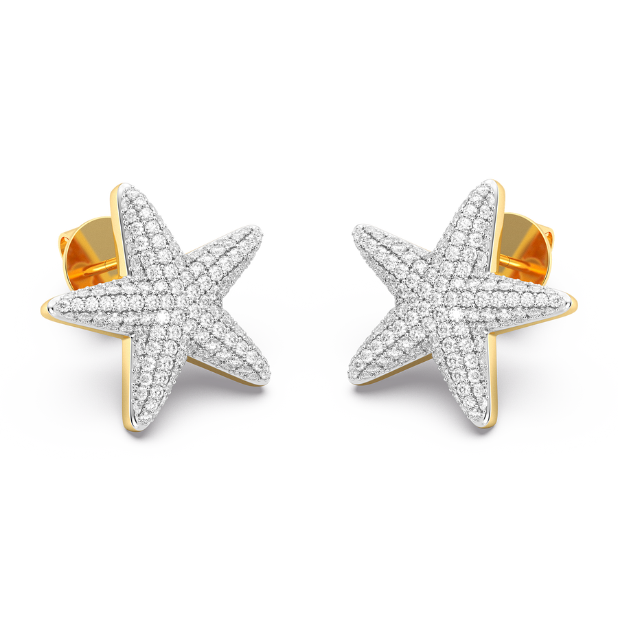 Hello Ella Star Studs in White