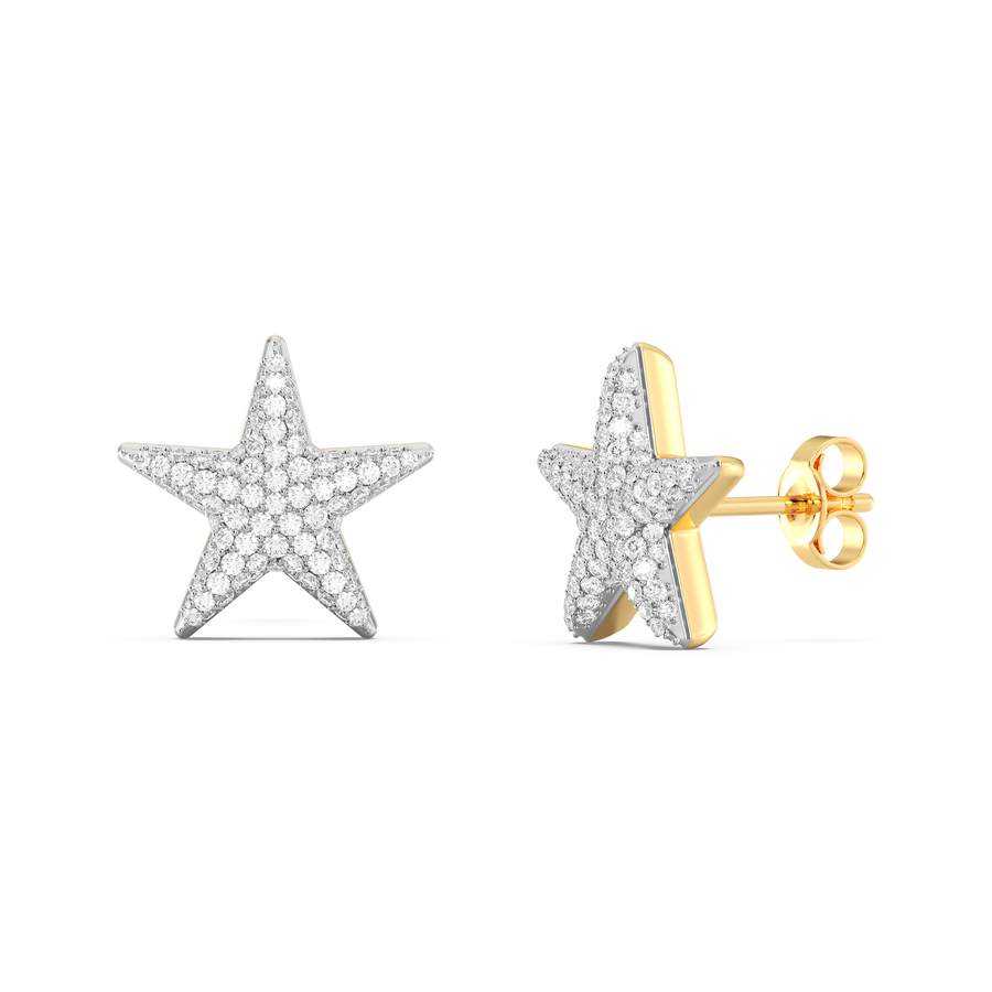 Hello Ella Star Studs in White