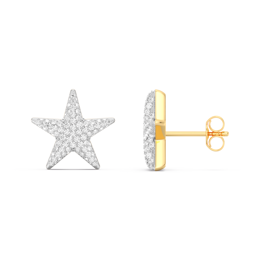 Hello Ella Star Studs in White